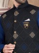 Black And Blue Nehru jacket Set